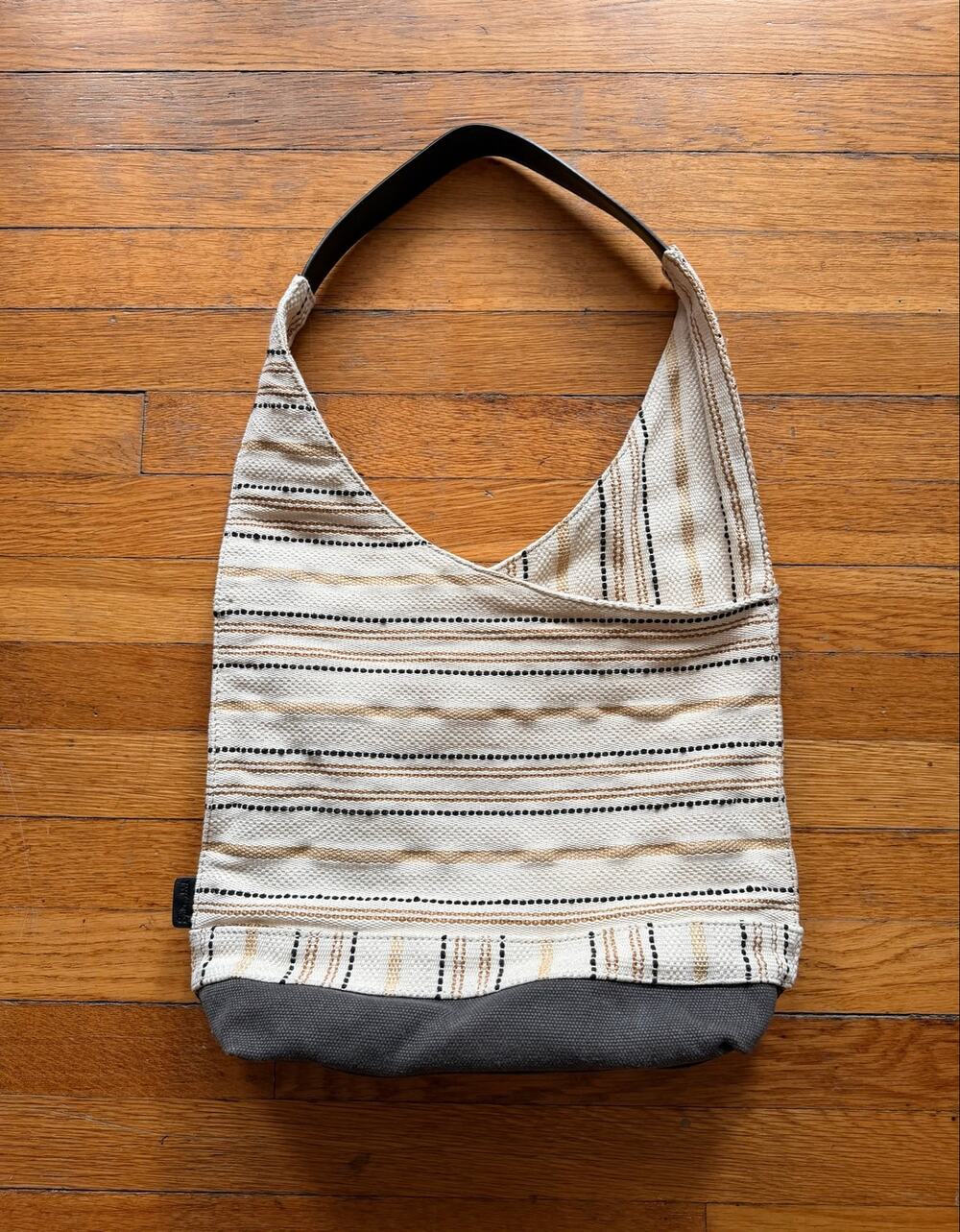 SPLENDID Boho Woven Cotton/Leather Bag
